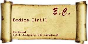 Bodics Cirill névjegykártya